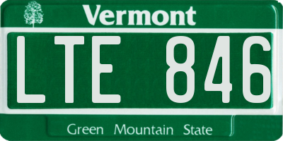 VT license plate LTE846