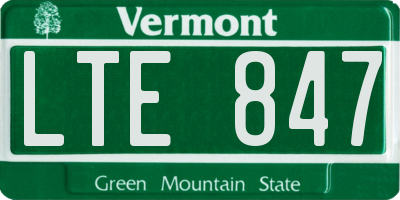 VT license plate LTE847