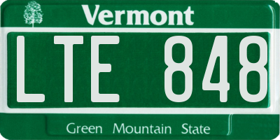VT license plate LTE848