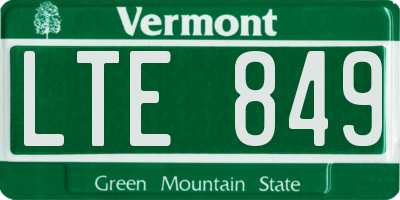 VT license plate LTE849