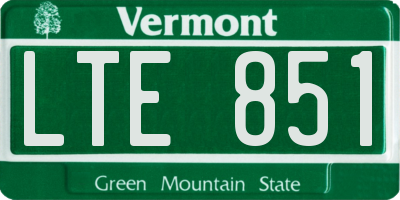 VT license plate LTE851