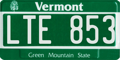 VT license plate LTE853