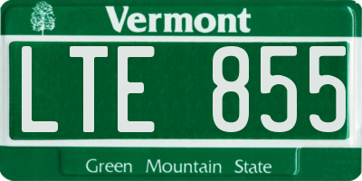 VT license plate LTE855