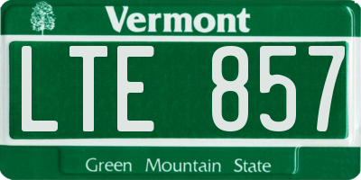 VT license plate LTE857