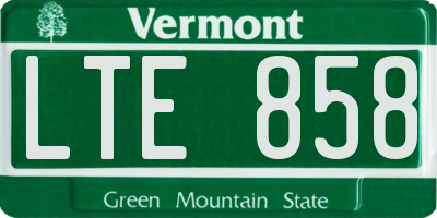 VT license plate LTE858