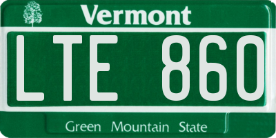 VT license plate LTE860