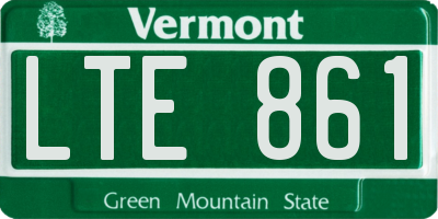VT license plate LTE861