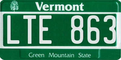 VT license plate LTE863