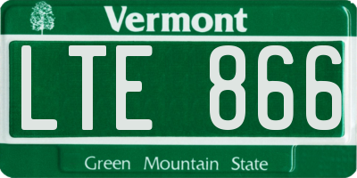 VT license plate LTE866