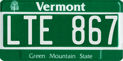 VT license plate LTE867