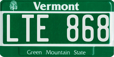VT license plate LTE868