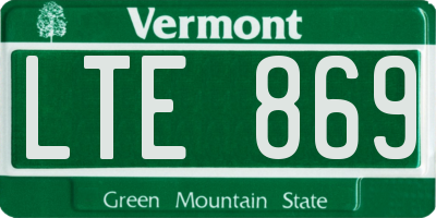 VT license plate LTE869