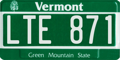 VT license plate LTE871