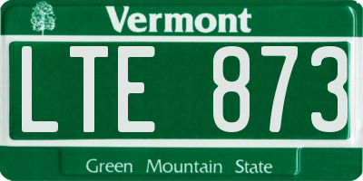VT license plate LTE873