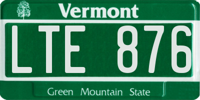 VT license plate LTE876