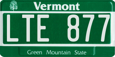 VT license plate LTE877