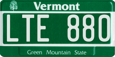 VT license plate LTE880