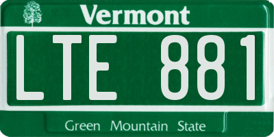VT license plate LTE881
