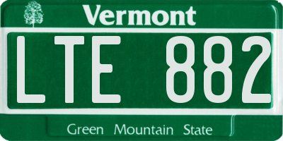 VT license plate LTE882