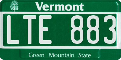 VT license plate LTE883