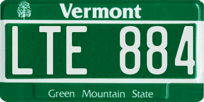 VT license plate LTE884