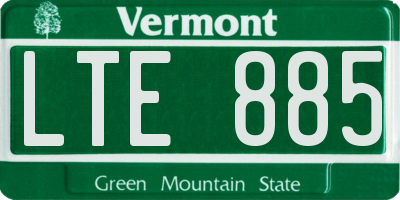 VT license plate LTE885