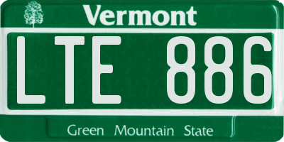 VT license plate LTE886