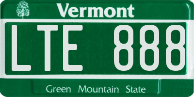 VT license plate LTE888
