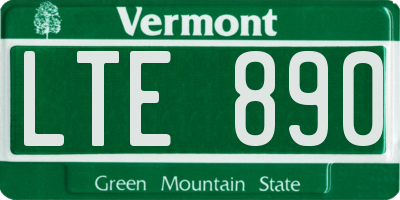 VT license plate LTE890