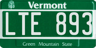 VT license plate LTE893