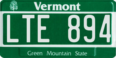 VT license plate LTE894
