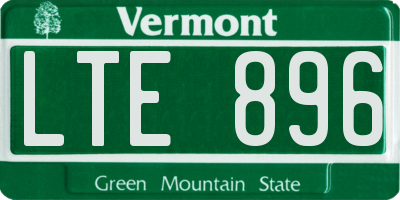 VT license plate LTE896
