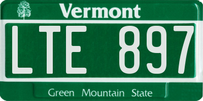 VT license plate LTE897