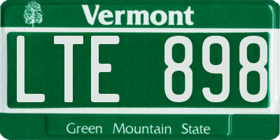 VT license plate LTE898