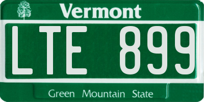 VT license plate LTE899