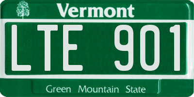 VT license plate LTE901
