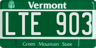VT license plate LTE903
