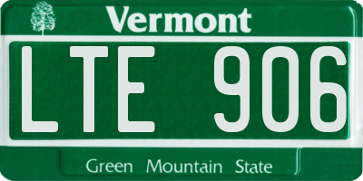 VT license plate LTE906