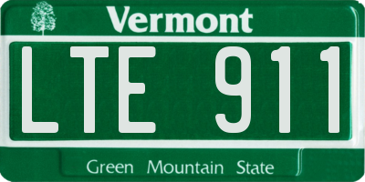VT license plate LTE911