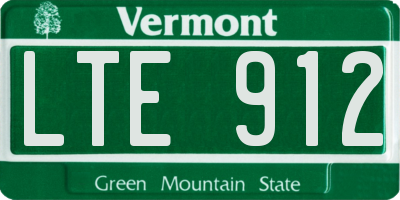 VT license plate LTE912