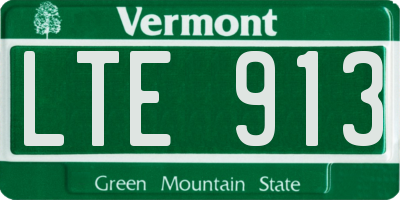 VT license plate LTE913