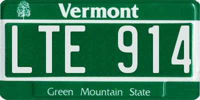 VT license plate LTE914