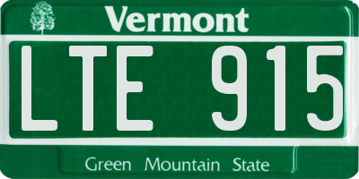 VT license plate LTE915