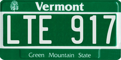 VT license plate LTE917