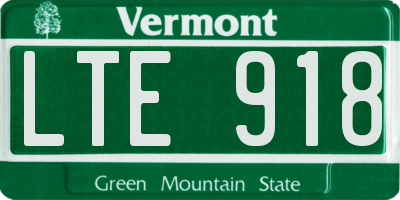 VT license plate LTE918