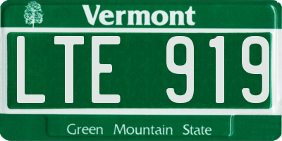 VT license plate LTE919