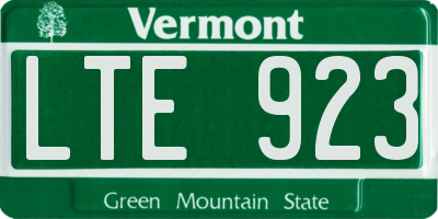 VT license plate LTE923