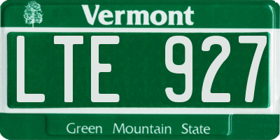 VT license plate LTE927
