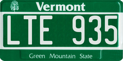 VT license plate LTE935