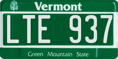 VT license plate LTE937